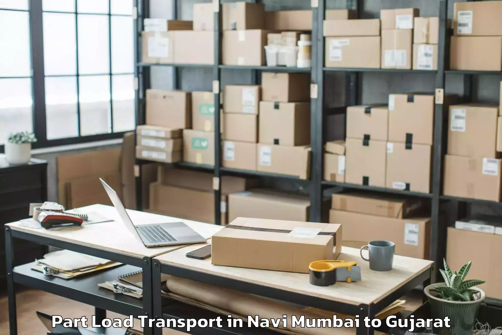 Professional Navi Mumbai to Sankheda Part Load Transport